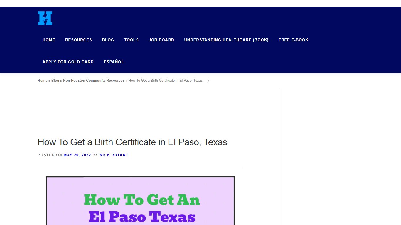 How To Get a Birth Certificate in El Paso, Texas - Houston Case Managers